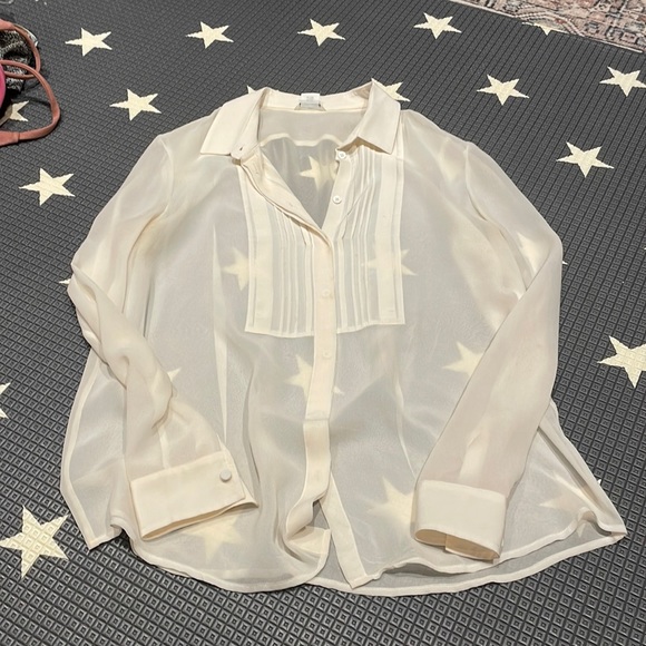 Sheer cream blouse - Picture 1 of 2